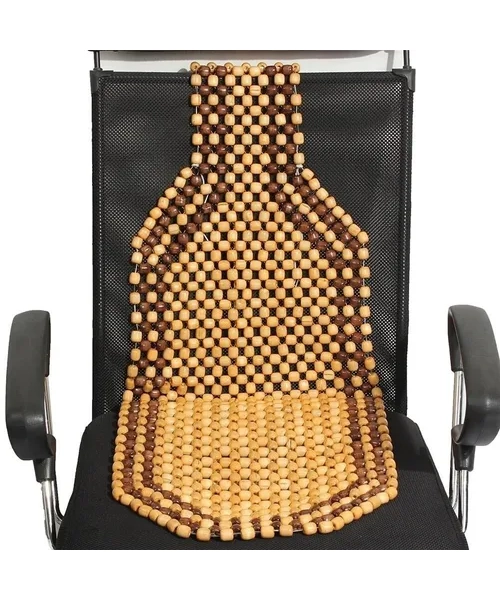 CUBRE ASIENTO RESPALDO BOLAS MADERA BAMBU VERANO - 6