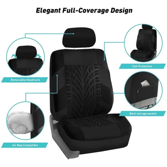 FUNDA CUBRE ASIENTOS AUTO UNIVERSAL 9 PIEZAS FORRO ASIENTO KIT - 2
