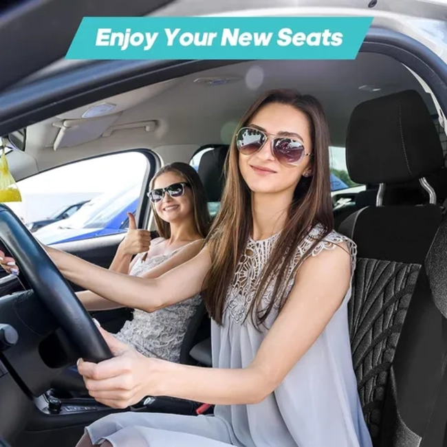 FUNDA CUBRE ASIENTOS AUTO UNIVERSAL 9 PIEZAS FORRO ASIENTO KIT - 6