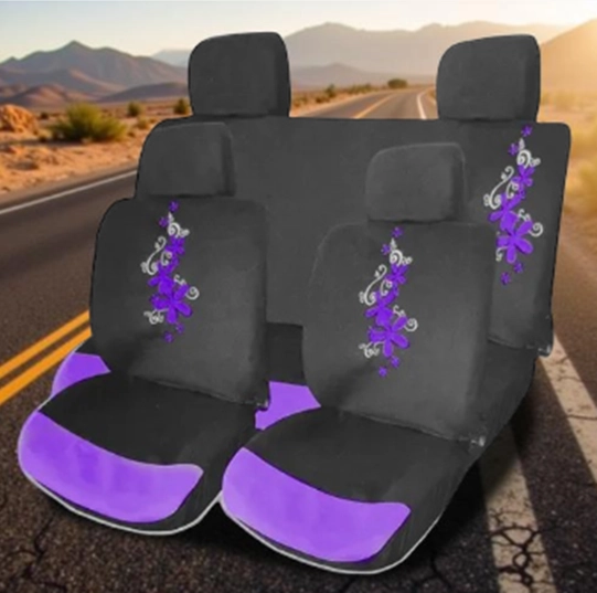 FUNDA CUBRE ASIENTO 8 PIEZAS MARIPOSAS FLORES AUTO UNIVERSAL - 3