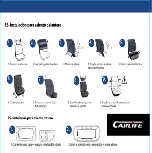 CUBREASIENTOS AUTO TELA COMPLETA UNIVERSAL CARLIFE - 3