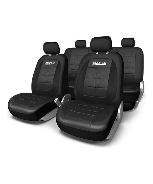 FUNDAS CUBREASIENTO SPARCO UNIVERSAL POLIE STER NEGRO/GRIS - 2
