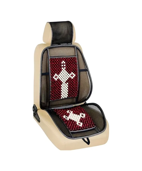 RESPALDO LUMBAR ERGONOMICO BOLITAS BAMBU DISEÑO AUTO Y CASA - 1