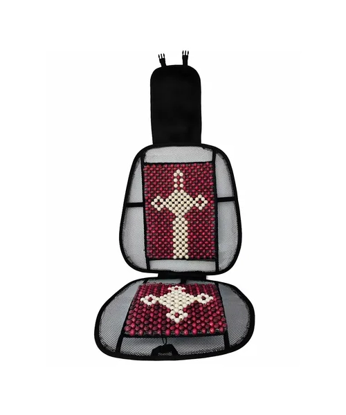 RESPALDO LUMBAR ERGONOMICO BOLITAS BAMBU DISEÑO AUTO Y CASA - 2
