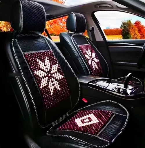 RESPALDO LUMBAR ERGONOMICO BOLITAS BAMBU DISEÑO AUTO Y CASA - 3