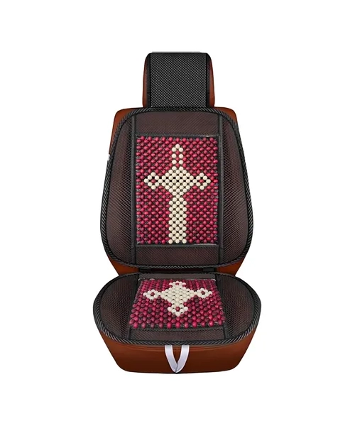 RESPALDO LUMBAR ERGONOMICO BOLITAS BAMBU DISEÑO AUTO Y CASA - 4