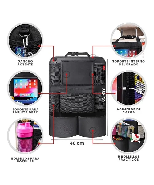 PACK 2 BOLSAS DE ALMACENAMIENTO PARA RESPALDO DE AUTO - 2