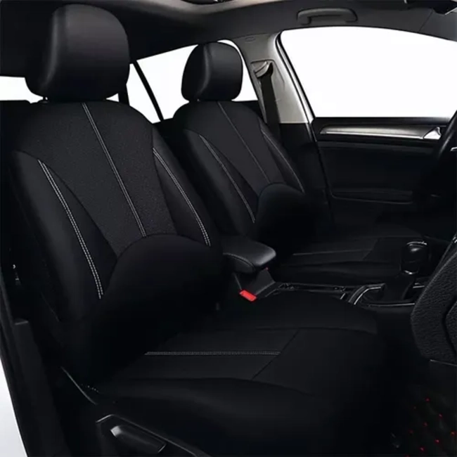 FUNDA CUBRE ASIENTO AUTO UNIVERSAL FORRO DE CUERINA KIT - 2