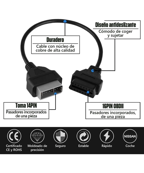 ADAPTADOR ESCANER OBD2 16 A 14 PINES - 2