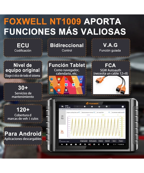 ESCANER AUTOMOTRIZ FOXWELL NT1009 PARA AUTOS - 7