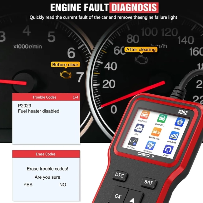 ESCANER AUTOMOTRIZ CON FUNCION OBD2 FULL - 5