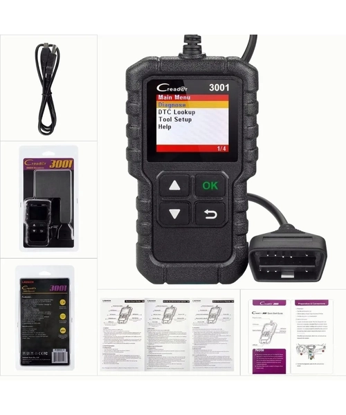 LAUNCH CREADER 3001 ESCANER AUTOMOTRIZ OBD2 MULTIMARCA MOTOR - 3