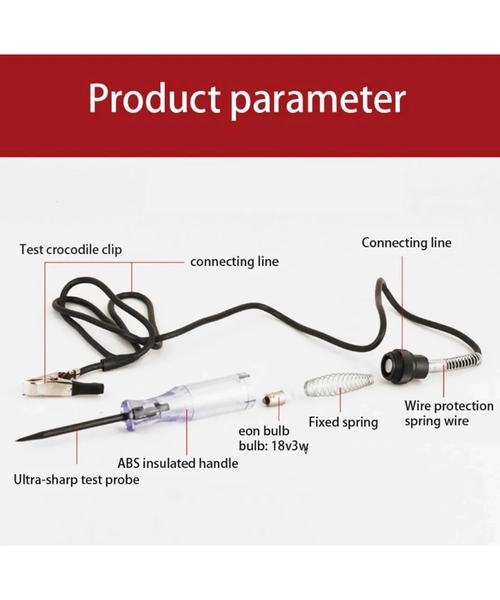 PROBADOR CIRCUITO ELE CTRICO BATERIA AUTOMOTRIZ 6V 12V 24V - 3