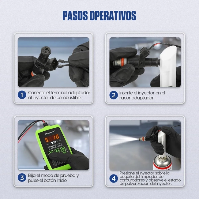 PROBADOR DE INYECTORES DE COMBUSTIBLE MRCARTOOL V30 - 4