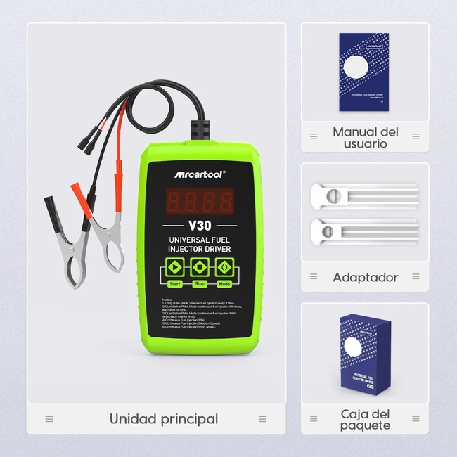 PROBADOR DE INYECTORES DE COMBUSTIBLE MRCARTOOL V30 - 6