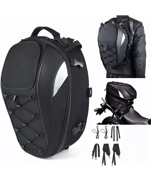 ALFORJAS SPORT PARA MOTOCICLETA MOCHILA TRASERA ASIENTO - 1