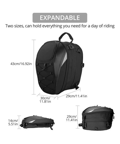 ALFORJAS SPORT PARA MOTOCICLETA MOCHILA TRASERA ASIENTO - 3