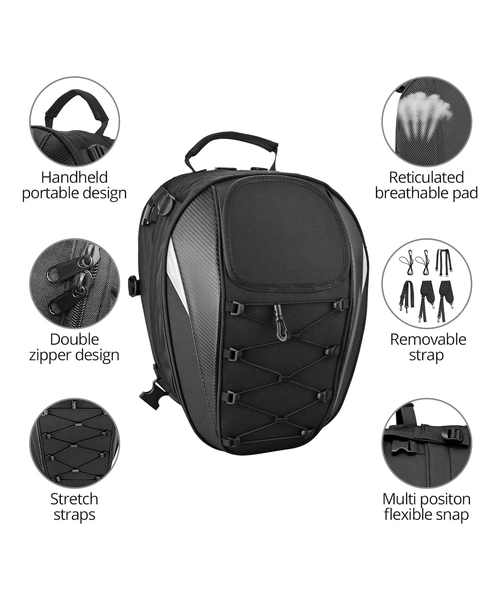 ALFORJAS SPORT PARA MOTOCICLETA MOCHILA TRASERA ASIENTO - 4