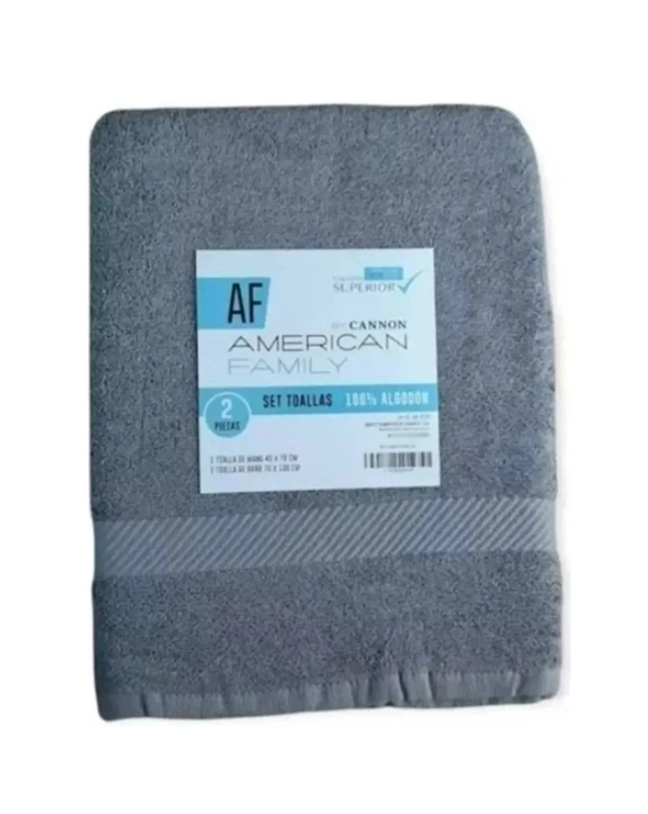TOALLA DE BAÑO + MANO ALGODON BY CANNON 350G COLOR GRIS LISO - 3