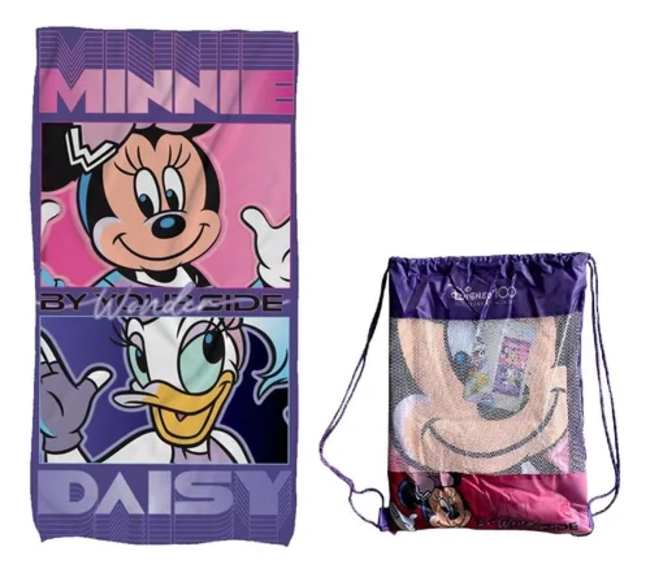 TOALLA ALGODON CON BOLSO MARVEL DISNEY 140X70 CM COLOR UNICO MINNIE DAISY BE YOUR SIDE - 2