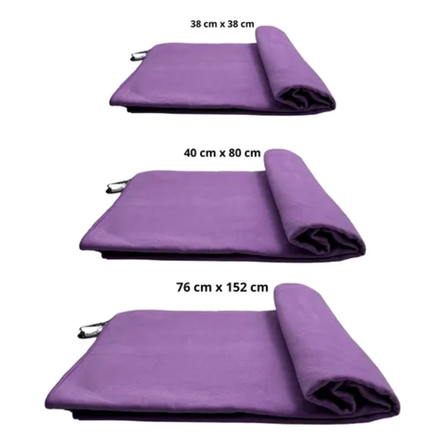 SET 3 TOALLAS MICROFIBRA CON BOLSA VIAJE GYM SECADO RAPIDO - 6