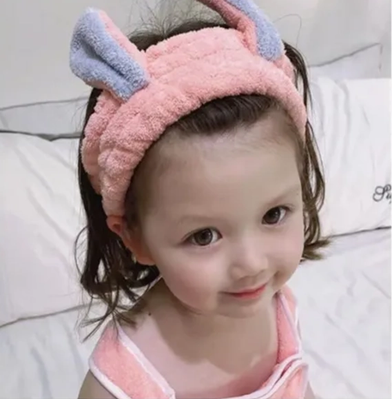 PACK 6 TOALLAS DE BAÑO CONEJO NIÑA CINTILLO SECADO RAPIDO SURTIDAS - 4