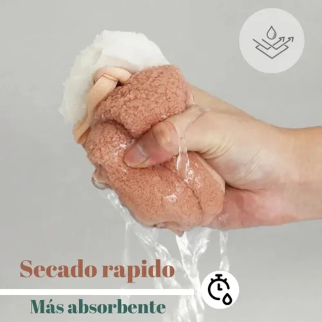 SET 2 TOALLAS DE BAÑO ABSORBENTES MICROFIBRA 140X70 + 75X35 CM - 5