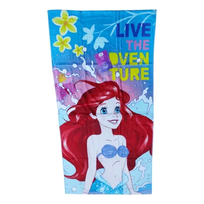 TOALLA DE BAÑO DISNEY 140X70 CM ALGODON COLOR CELESTE SIRENITA - 1