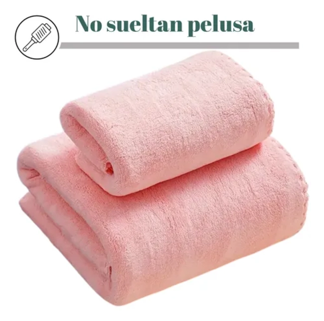 PACK 2 TOALLAS BAÑO MANO VIAJE MICROFIBRA SECADO RAPIDO - 6