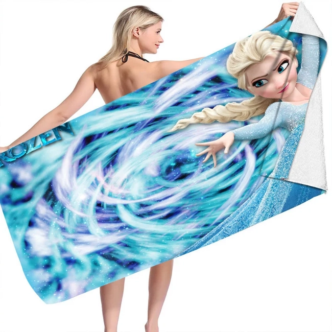 TOALLA DE BAÑO DISNEY 140X70 CM ALGODON COLOR CELESTE ELSA - 2