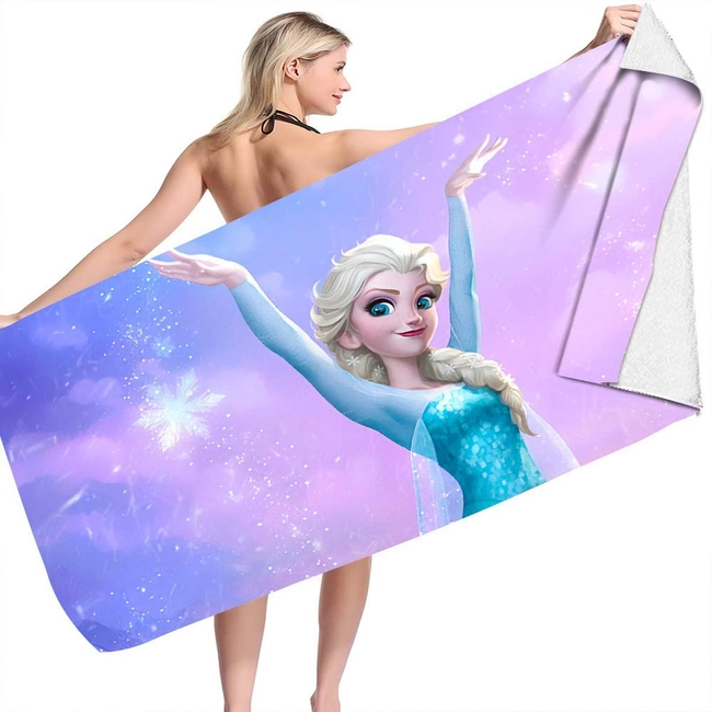 TOALLA DE BAÑO DISNEY 140X70 CM ALGODON COLOR CELESTE ELSA - 3