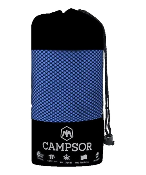 TOALLA MICROFIBRA CAMPING SECADO RAPIDO PORTATIL 80X160 CM COLOR AZUL - 3