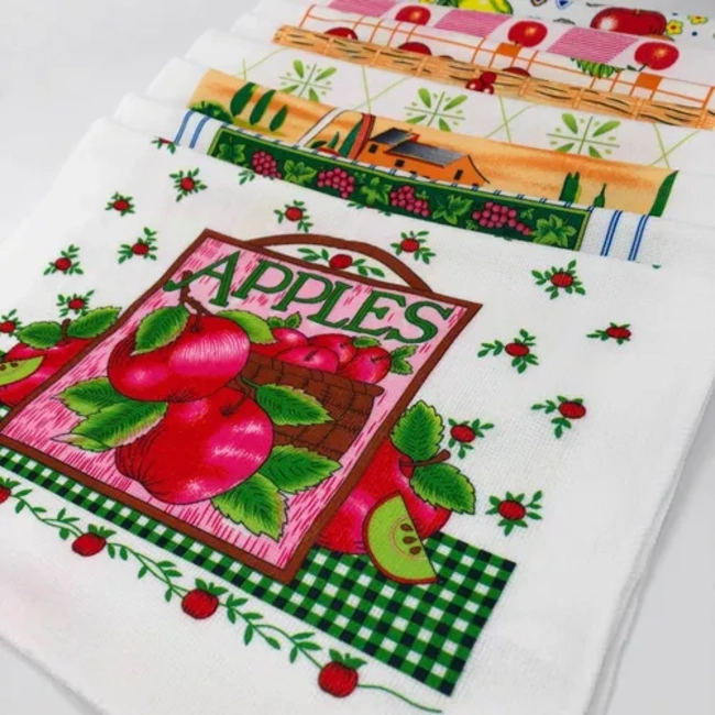 SET 12 PAÑOS DE COCINA TOALLAS ESTAMPADAS POLAR - 2