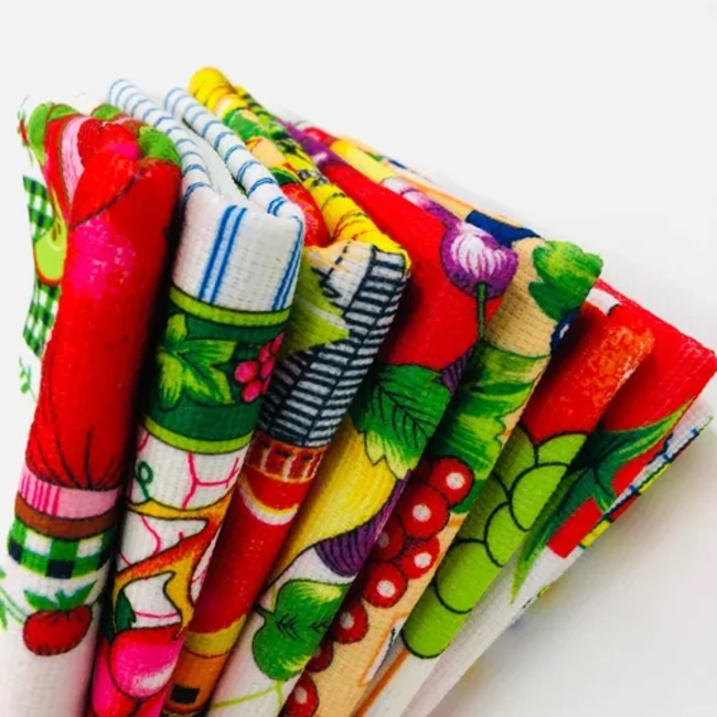 SET 12 PAÑOS DE COCINA TOALLAS ESTAMPADAS POLAR - 3