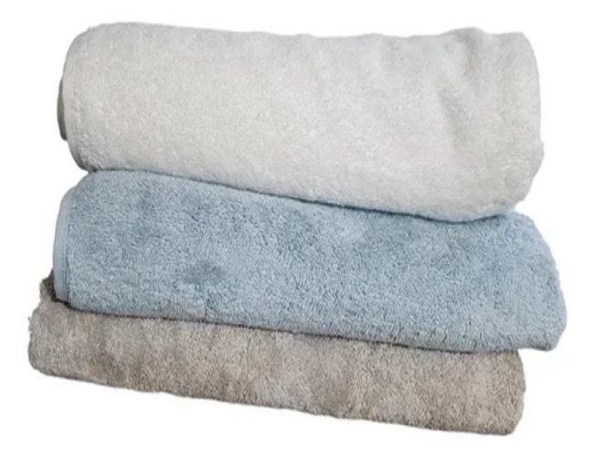 PACK 3 TOALLAS DE BAÑO 100% ALGODON 140X70 CM CON BORDADO - 3
