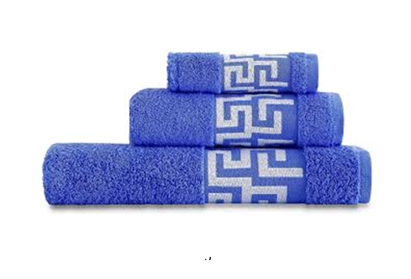 SET 4 TOALLAS DE BAÑO TWINS (2 MANO + 2 BAÑO) CRUDO Y AZUL DORAL - 2