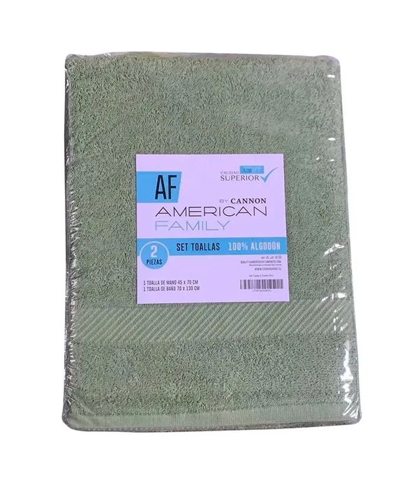 TOALLA DE BAÑO + MANO ALGODON BY CANNON 350G COLOR OLIVO LISO - 4