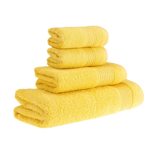 TOALLA DE BAÑO + MANO ALGODON BY CANNON 350G COLOR AMARILLO LISO - 1