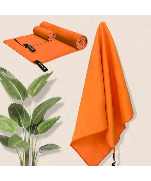 TOALLA DE BAÑO VIAJE MICROFIBRA SECADO RAPIDO 2 UNIDADES COLOR NARANJA - 4