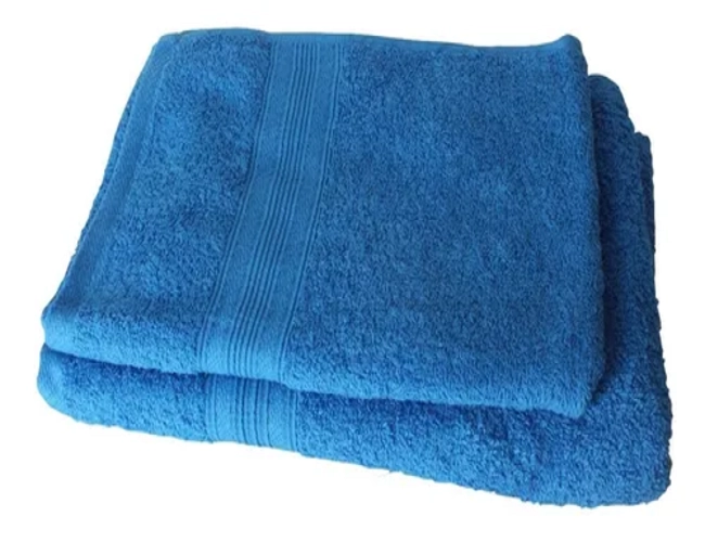 JUEGO DE TOALLAS LOURDES AZUL 500 G/M2 (BAÑO Y MANO) AZUL - 1