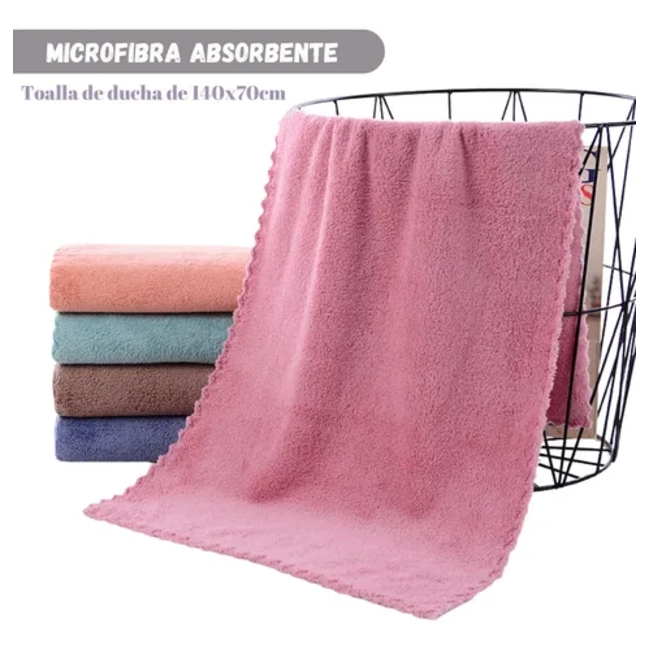 PACK 3 TOALLAS DE BAÑO MICROFIBRA SECADO RAPIDO DEPORTE VIAJE - 2