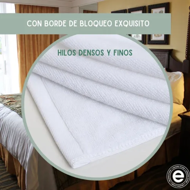 TOALLA BLANCA DE BAÑO HOTEL SPA ALGODON 70X140 500 G - 5
