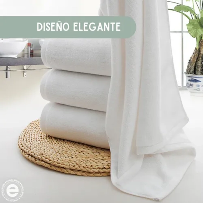 TOALLA BLANCA DE BAÑO HOTEL SPA ALGODON 70X140 500 G - 6