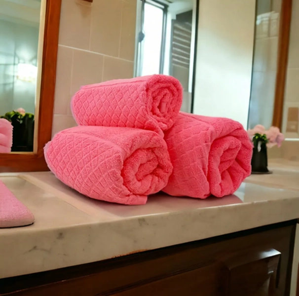 TOALLA DE CARA 30X50 CM 100% ALGODON PACK DE 2 COLOR FUCSIA LISO - 3