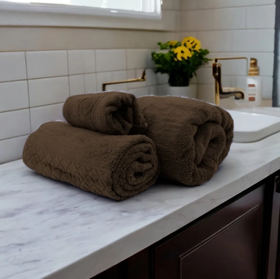 TOALLA DE CUERPO 70X130 CM 100% ALGODON COLOR MARRON LISO - 2
