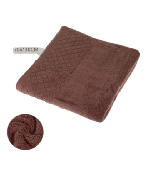 TOALLA DE CUERPO 70X130 CM 100% ALGODON COLOR MARRON LISO - 4