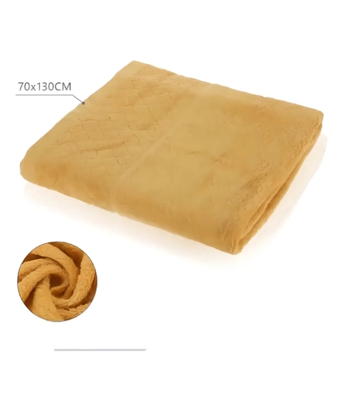 TOALLA DE CUERPO 70X130 CM 100% ALGODON COLOR AMARILLO LISO - 4