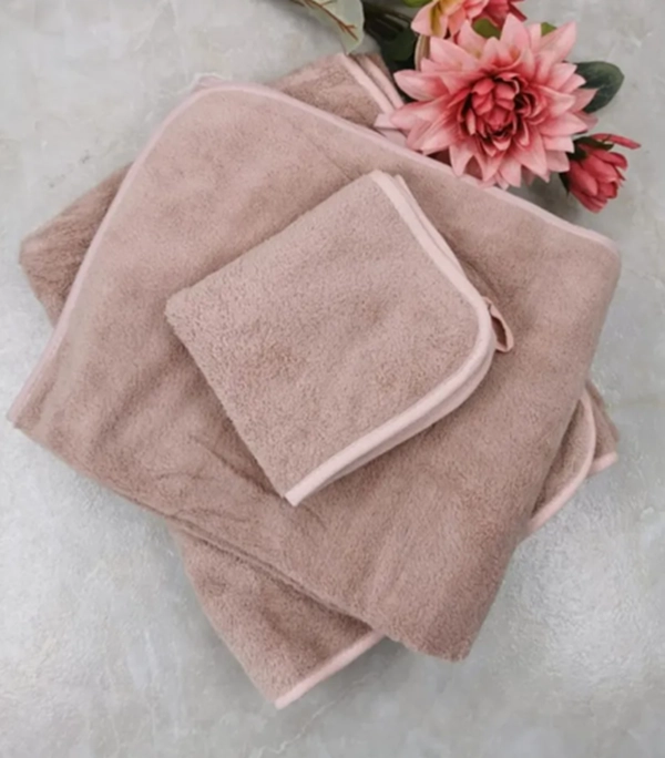 TOALLAS 50X90 CM PACK DE 2 COLOR ROSA PALO - 3