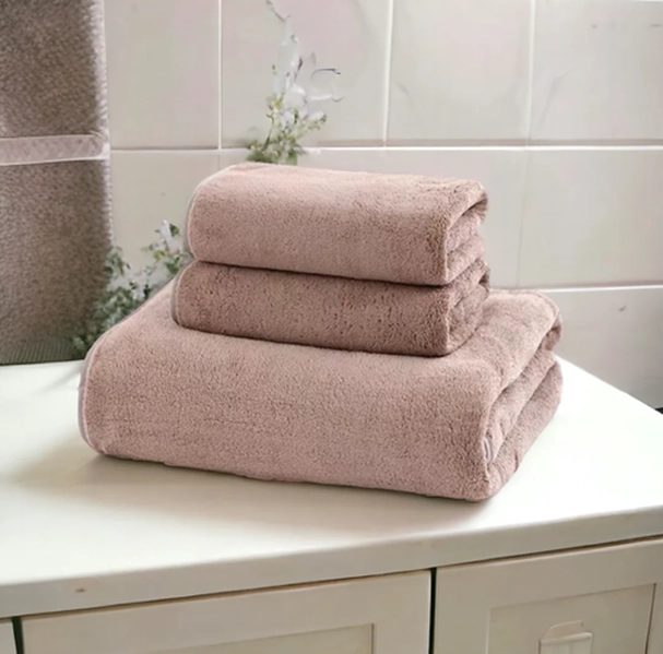 TOALLAS 50X90 CM PACK DE 2 COLOR ROSA PALO - 4