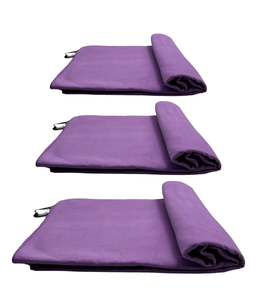 PACK 3 TOALLAS MICROFIBRA CON BOLSA GYM VIAJE SECADO RAPIDO - 1